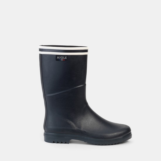 Aigle The Boot With The Double White Stripe Rain Boots Women Navy ZA-40837